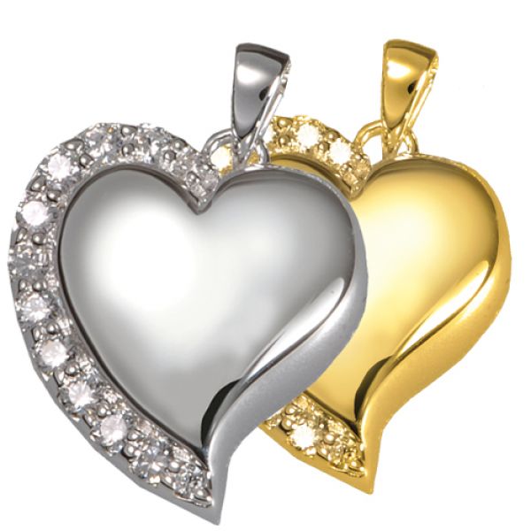 Shine Heart Sterling Silver Jewellery Urn