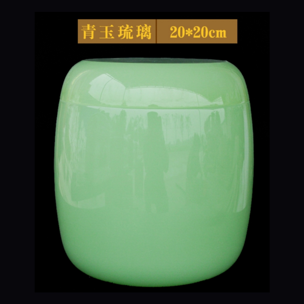 Green Oval Stone Urn